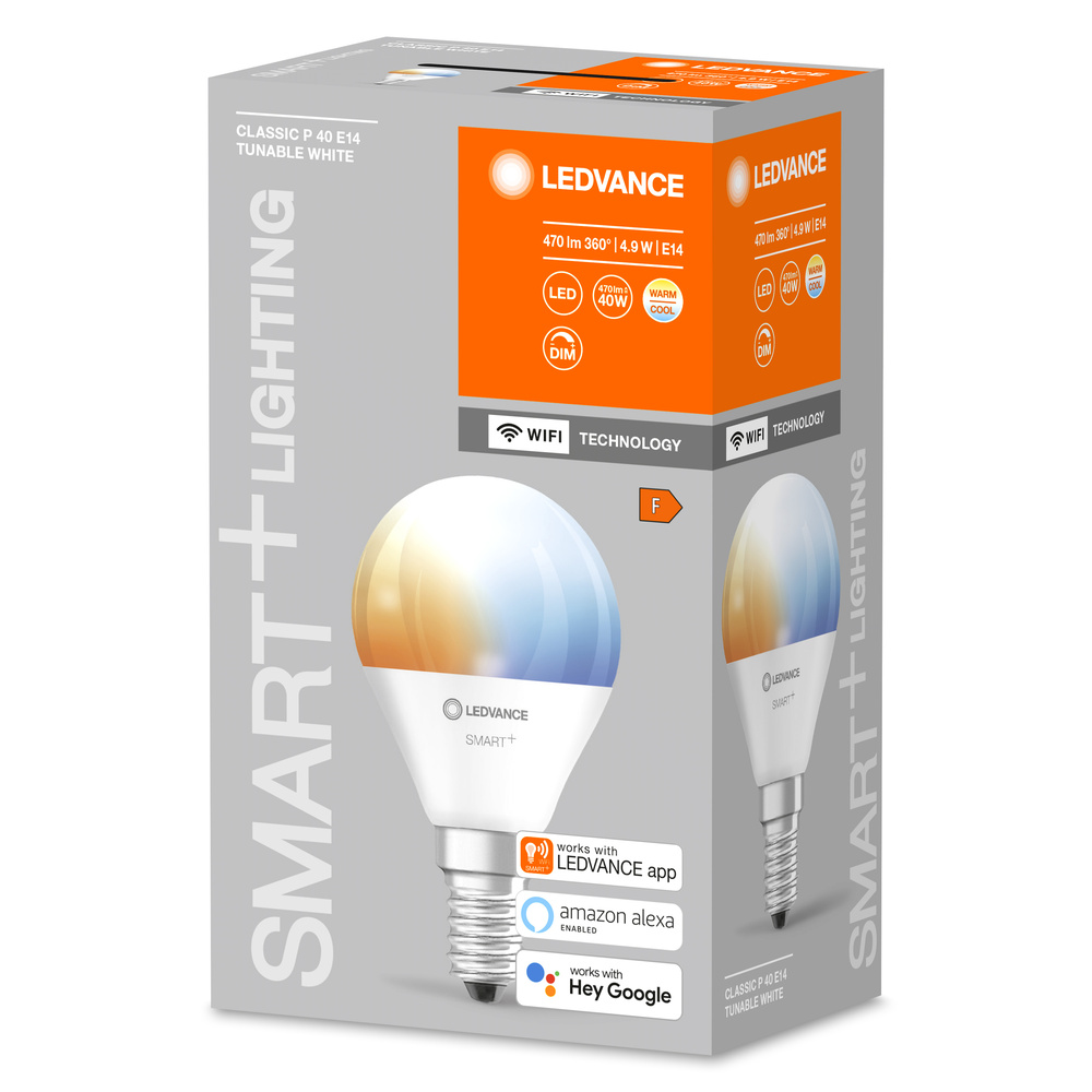 Ledvance LED-Leuchtmittel SMART+ WiFi Mini Bulb Tunable White 40  4.9 W/2700...6500 K E14 