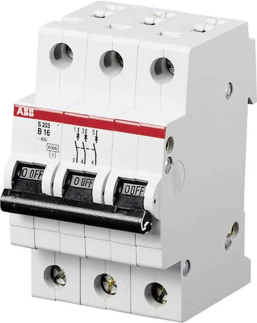 ABB Stotz S&J Sicherungsautomat B,6kA,16A,3P S203-B16 - 2CDS253001R0165 ABB Stotz S&J Sicherungsautomat B,6kA,16A,3P S203-B16 - 2CDS253001R0165
