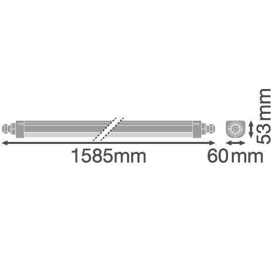 Ledvance LED-Feuchtraumleuchte DAMP PROOF COMPACT THROUGHWIRING GEN 2 1500 V 50W 840 IP66 PS - 4058075740938