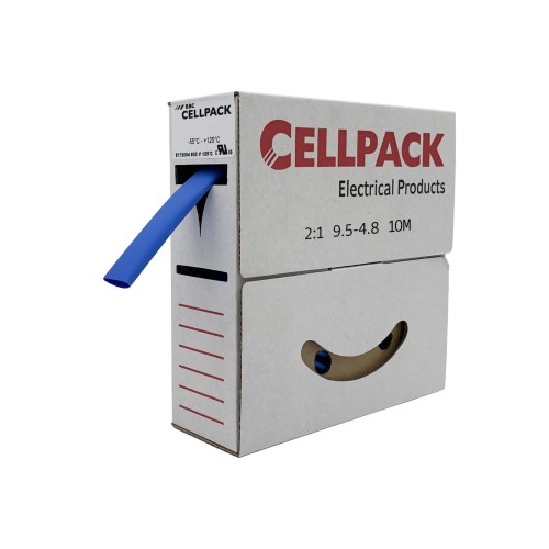 Cellpack Schrumpfschlauch in Abrollbox 10m SB/9.5-4.8/blau/10m - 127068