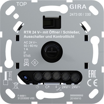 Gira Raumtemperaturregler 24V Öff./Schließ. 247300 - 247300