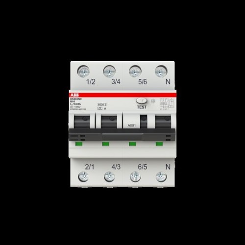 ABB Stotz S&J FI/LS-Kombination 6kA, 3P+N DS203NCA-B16/0,03 - 2CSR256140R1165