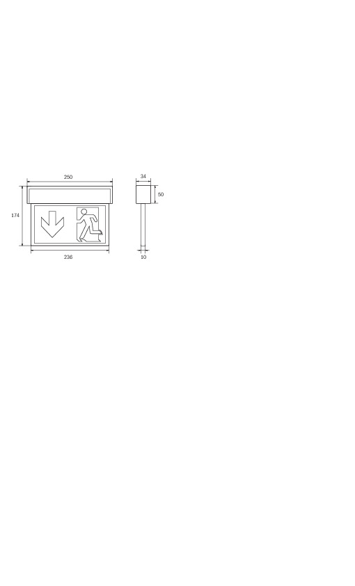 RP-Technik LED-Rettungszeichenleuchte SC, 3h, Piktoset KSU013SC