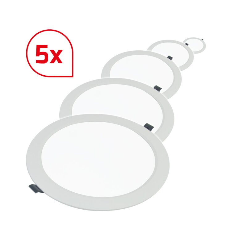 DOTLUX LED downlight CIRCLEflat 6W 3000K incl. driver bundle 5 pieces - 600095