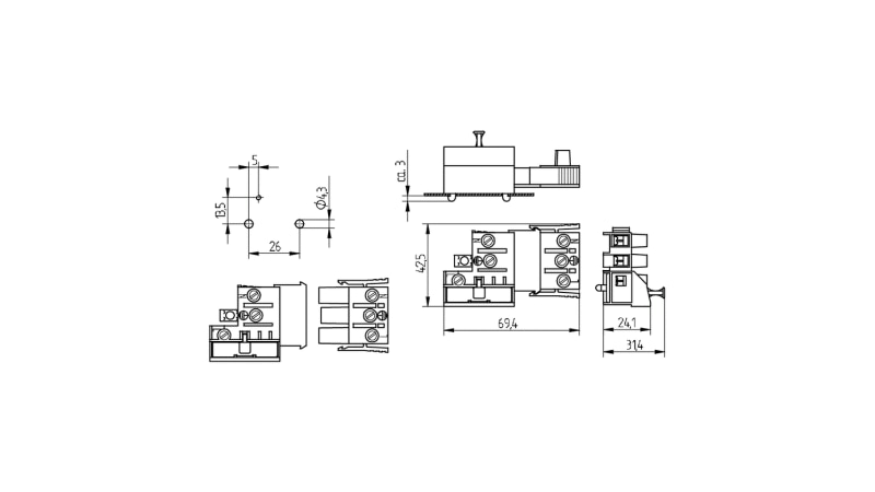 BJB Steckverbinder 3-polig - 49.571.0313.81