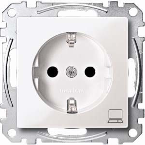 Merten SCHUKO-Steckdose pws/gl Kennz.Computer MEG2350-0319 - MEG2350-0319 günstig online kaufen