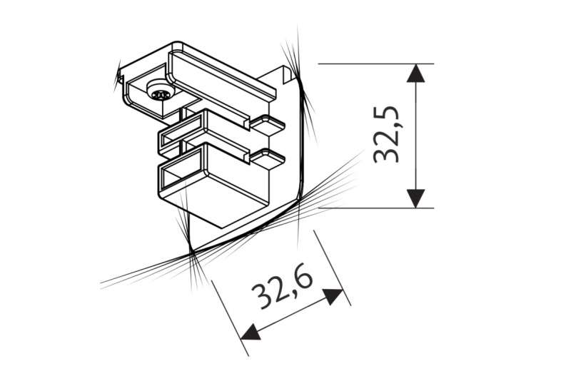 Oktalite 3PH end plate white for power track system