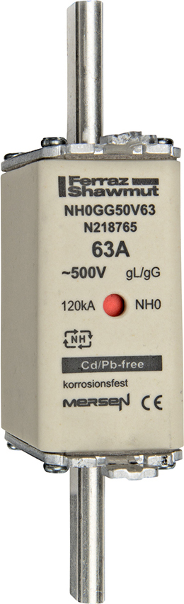 Mersen NH-Sicherungseinsatz SF Gr.0 gG 63A/500V KM NH0GG50V63 - N218765