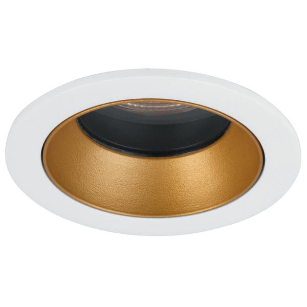 Brumberg recessed LED downlight, IP44, textured white/textured gold - 12035754