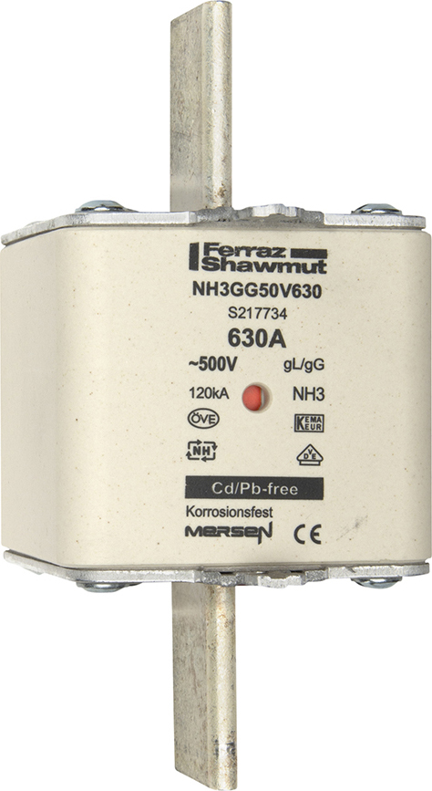 Mersen NH-Sicherungseinsatz SF Gr.3 gG 630A/500V KM NH3GG50V630 - S217734 Mersen NH-Sicherungseinsatz SF Gr.3 gG 630A/500V KM NH3GG50V630 - S217734
