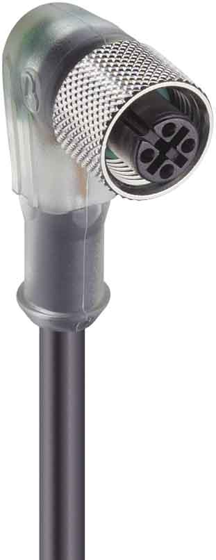 Belden Kupplg.m.Schraubv.+LED,gew 4pol.,M12,5m Kab.PUR RKWT/LED P4-225/5m