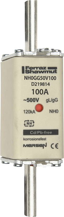 Mersen NH-Sicherungseinsatz SF Gr.0 gG 100A/500V KM NH0GG50V100 - D219814