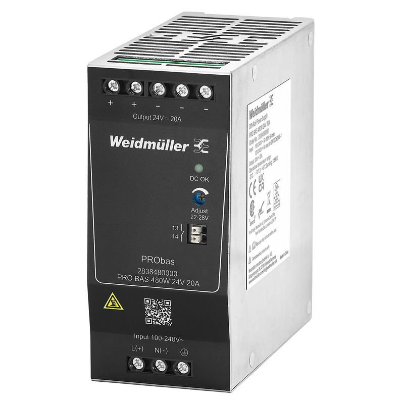 Weidmüller Stromversorgung 24V DC 20A, Schraubanschl. PRO BAS 480W 20A