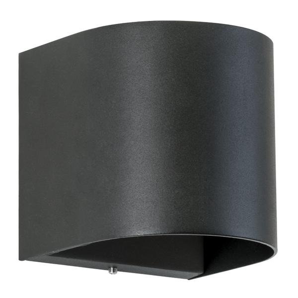 Brumberg LED wall light 10W 230V textured black IP54 - 60026183