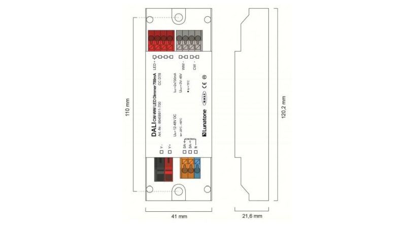 Lunatone LED-Dimmer DALI 3Ch LED Dimmer CV 4A 86458911-700