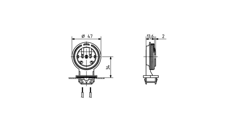 BJB 2-Schlitzfassung G13 mit Steckfuß 25,5 x17,5mm 27.240.U301.81