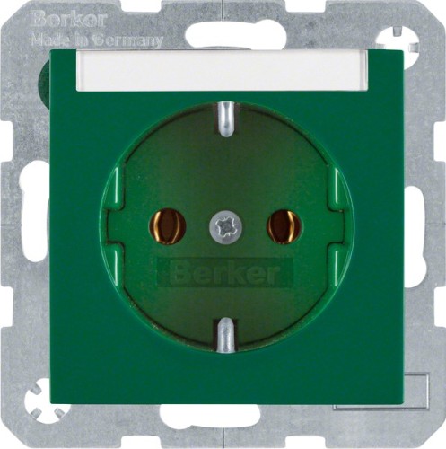 Berker SCHUKO-Steckdose gn/gl m.Beschriftungsfeld 47508903 - 47508903 günstig online kaufen