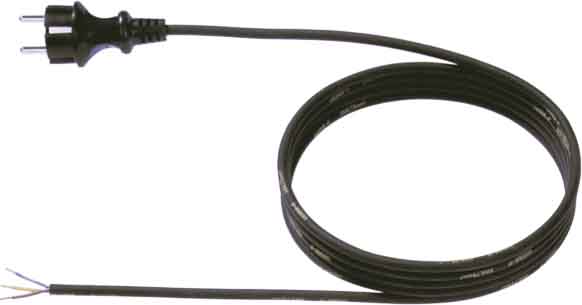 Bachmann Schutzkontakt-Zuleitung Gummi 3,00m sw 322.185 - 322185