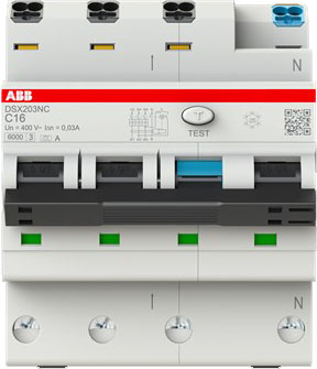 ABB Stotz S&J FI/LS-Schalter 6kA, 3P+N, 30mA DSX203NC C16 A30
