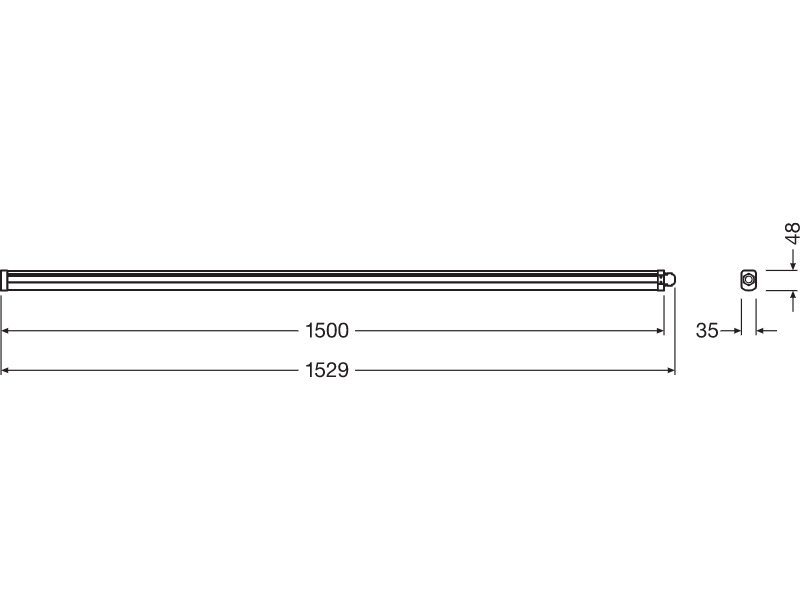 Ledvance LED waterproof luminaire DAMP PROOF SLIM VALUE 1500 50 W 6500 K IP65 GY