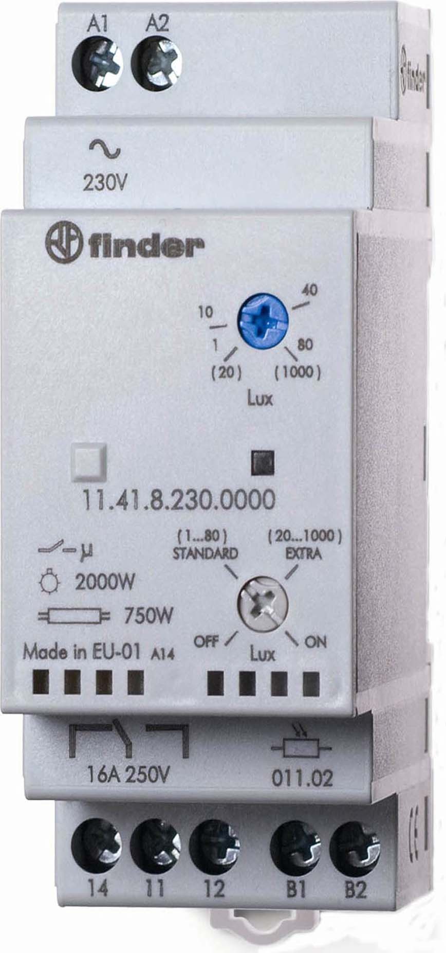 Finder Dämmerungsschalter 1000Lux 16A 230VAC 11.41.8.230.0000 - 114182000000 Finder Dämmerungsschalter 1000Lux 16A 230VAC 11.41.8.230.0000 - 114182000000