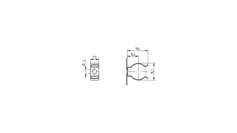 BJB Lamp support for T5 lamps