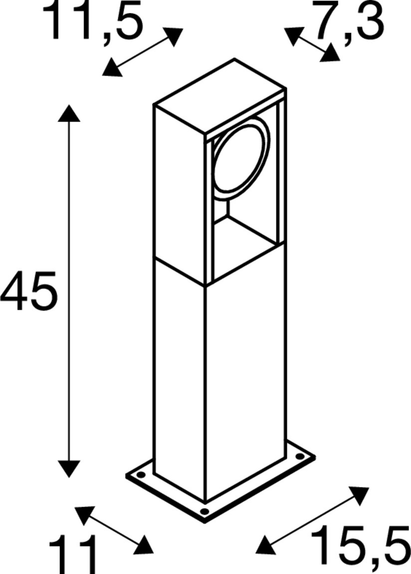 SLV ESKINA FRAME 45, Outdoor LED Stehleuchte single anthrazit CCT switch 3000/4000K - 1004749