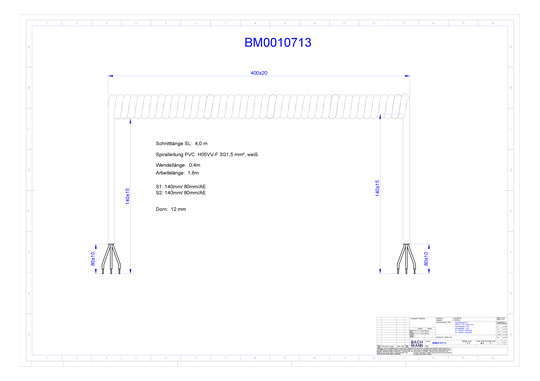 Bachmann Spiralleitung H05VV-F 3G1,5qmm L:0,4m ws BM0010713