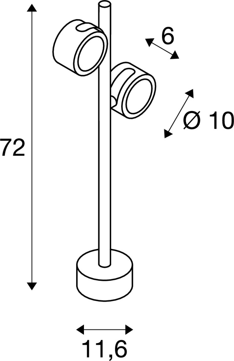 SLV SITRA 360, Outdoor Standleuchte, zweiflammig, TCR-TSE, IP44, anthrazit, max. 18W - 231505