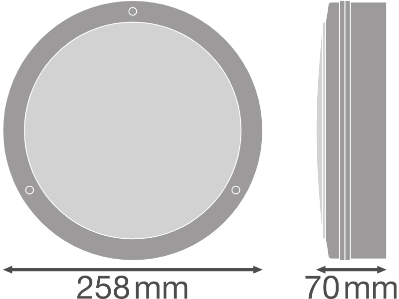 Ledvance LED-Wand- und Deckenleuchte SURFACE BULKHEAD 250 ON/OFF 10W/3000K WT IP65