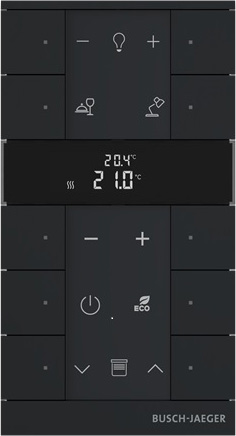 Busch-Jaeger Raumtemperaturregler 10fach, schwarz matt SBR-F-10.0.11-885