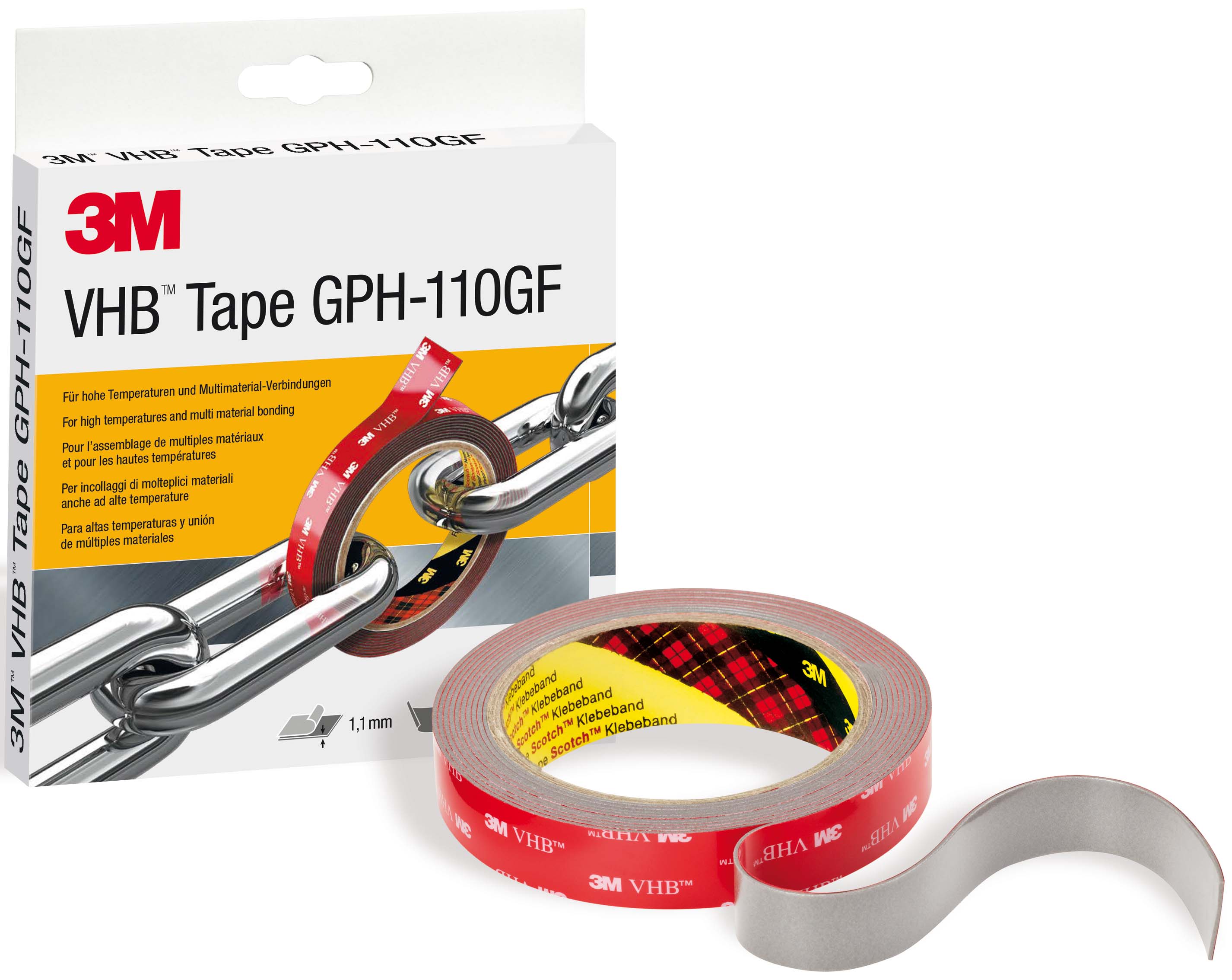 3M Deutschland Klebeband doppelseitig 19mmx3mx1,1mm, gr. GPH-110GF - 7100101624