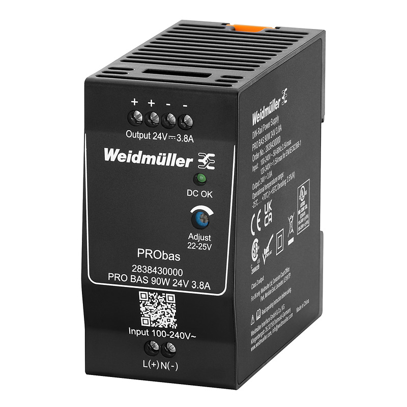 Weidmüller Stromversorgung 24V DC 3,8A, Schraubanschl. PRO BAS 90W 3.8A