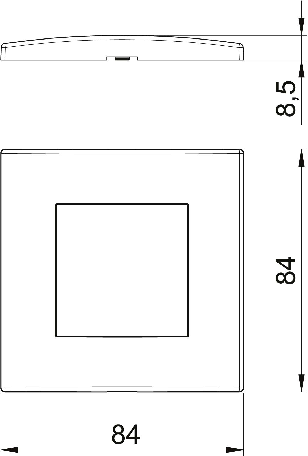 OBO Bettermann Vertr Abdeckrahmen 1fach 84x84mm rws AR45-F1 RW - 6119322