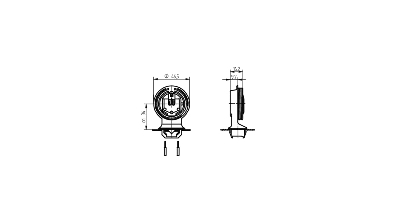 BJB 2-Schlitzfassung G5 mit Steckfuß 25,5 x 17,5mm 27.660.U806.50