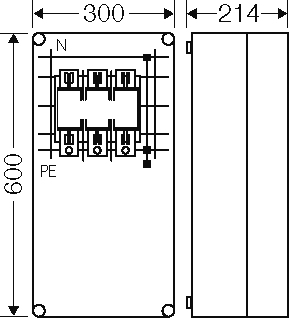 Hensel Mi-NH-Sicherungsgehäuse 1xNH 1 3polig Mi 6472 - 20001389