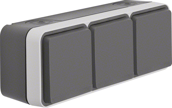 Berker SCHUKO-Steckdose 3fach Klappdeck. lichtgrau 47733515 Berker SCHUKO-Steckdose 3fach Klappdeck. lichtgrau 47733515