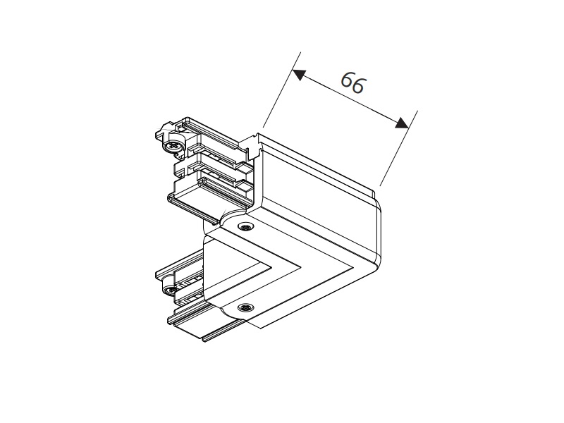 Oktalite L-connector, XTS 35 black