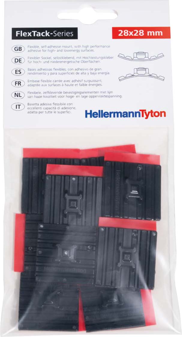 HellermannTyton Klebesockel flexibel 28x28mm schwarz FMB4APTIPA66HSBK