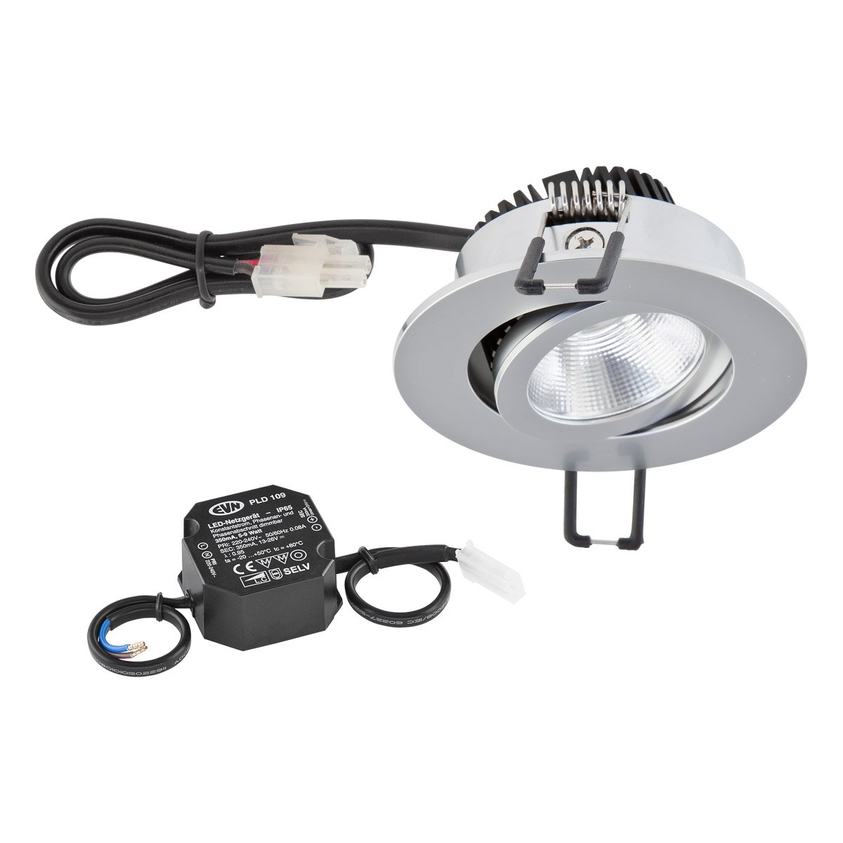 EVN Lichttechnik LED-Deckeneinbauleuchte 3000K 230V IP20 PC20N61502 chr/mt günstig online kaufen