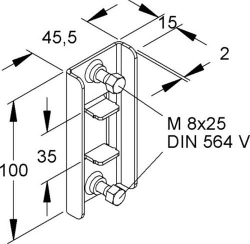 Niedax Trägerzwischenklemme TZK 86-96 S (1Paar) - TZK 86-96 S