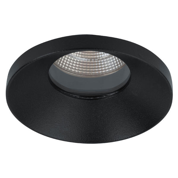 Brumberg recessed LED downlight, IP54, textured black, round - 12270183