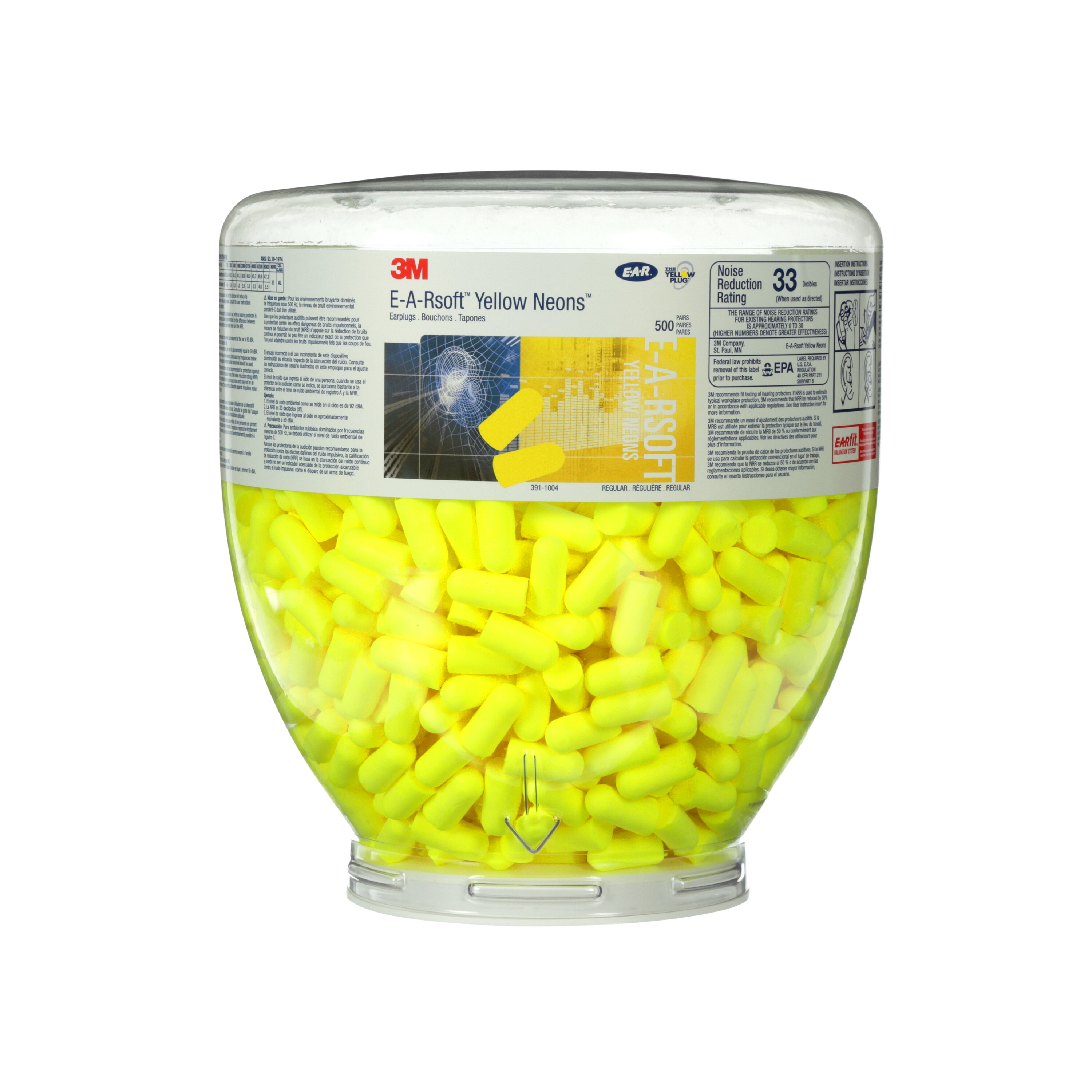 3M Deutschland Gehörschutzstöpsel Refill für One-Touch, 500PA PD01002 (VE500)
