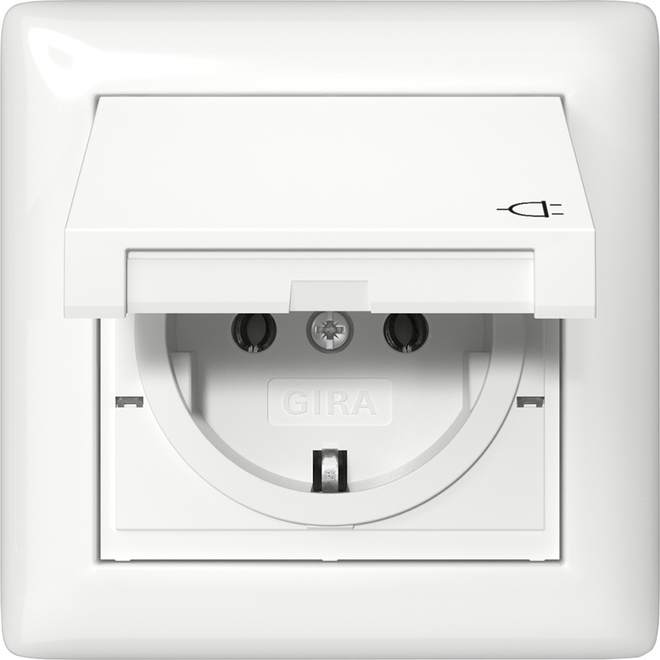 Gira Steckdose KD +Set IP44 Rahmen 1f Reinweiß 415703 Gira Steckdose KD +Set IP44 Rahmen 1f Reinweiß 415703