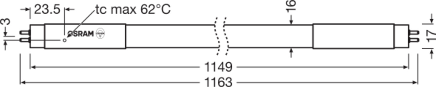 Ledvance LED-Röhre Osram SubstiTUBE T5 HF 17 W/6500 K 1149.00 mm – 4058075543225