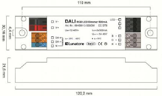 Lunatone LED-Dimmer DALI RGB 350mA GM 