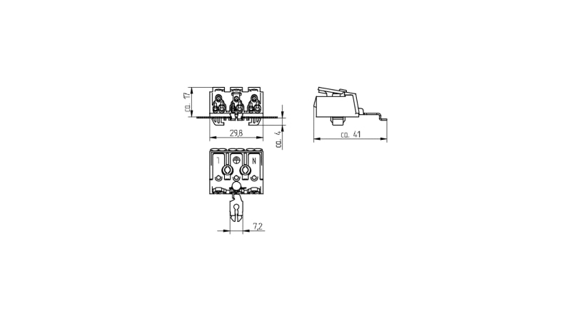 BJB 3-pole pushwire terminal blocks 46.413.1302.50