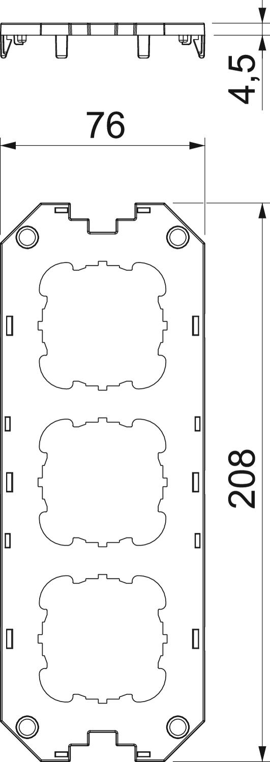 OBO Bettermann Vertr Abdeckplatte 3x50er ZP, 208mm UT4 D3 - 7408789