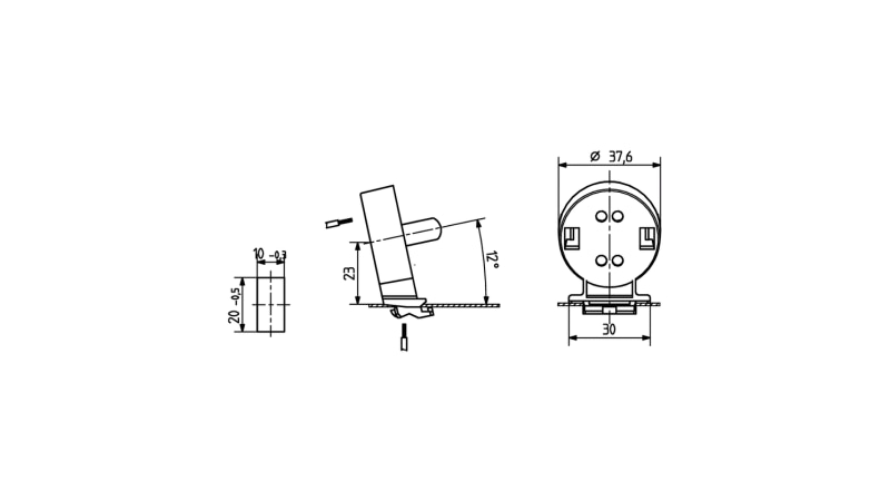 BJB Adapter mit Steckfuß und Isolierhaube ø 37,6 mm 22.913.-003.50