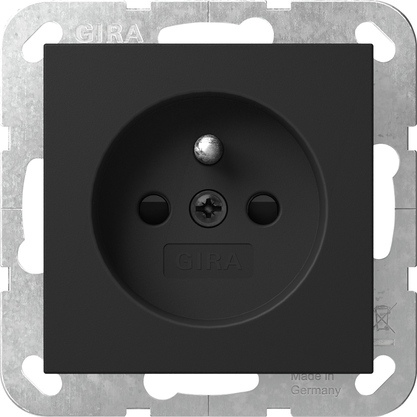Gira Steckd. Erdstift+SH Schwarz 4485005